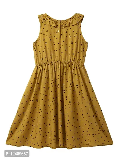 CuB McPAWS be curious Girl's A-Line Midi Yellow Dress-thumb2