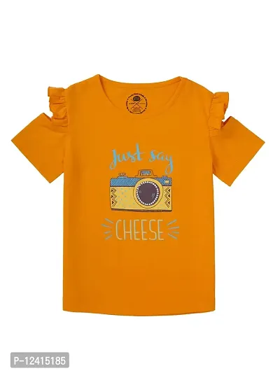 CuB McPAWS be curious Girl's T-Shirt (GA20TSHF51OraX_Bright Orange_8 Years-9 Years)