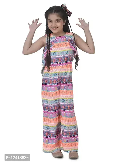 Cub McPaws Girls Rayon Fashion Jumpsuit|Cold Shoulder|4 - 12 Years