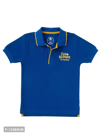 CuB McPAWS be curious Boy's Solid Regular Fit Polo (BA20PTBN12Blu_06-07Y_Electric Blue-thumb0