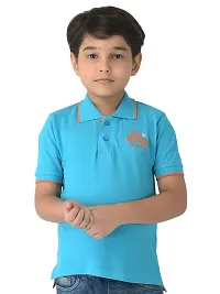 CuB McPAWS be curious Boy's Solid Regular Fit Polo (BA20PTBN11Sea_08-09Y_Aqua-thumb1