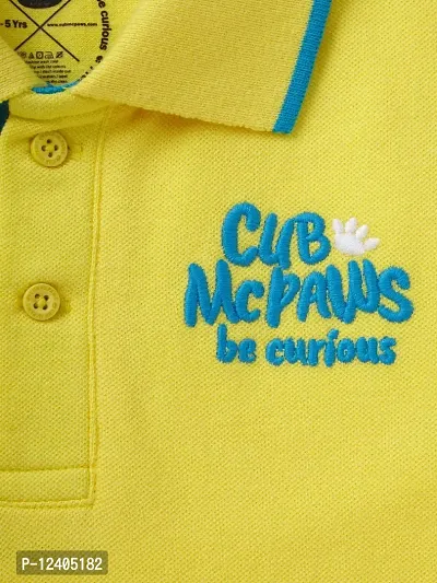 CuB McPAWS be curious Boy's Solid Regular Fit Polo Shirt (S19PTB02YEL6-7Yrs_Yellow-thumb3