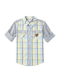 Cub McPaws Boys Checks Full Sleeves Shirt | 4-12 Years (Yellow, 5-6 Years, 5_Years)-thumb2