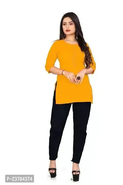 Elegant Yellow Rayon  Tunic For Women-thumb0