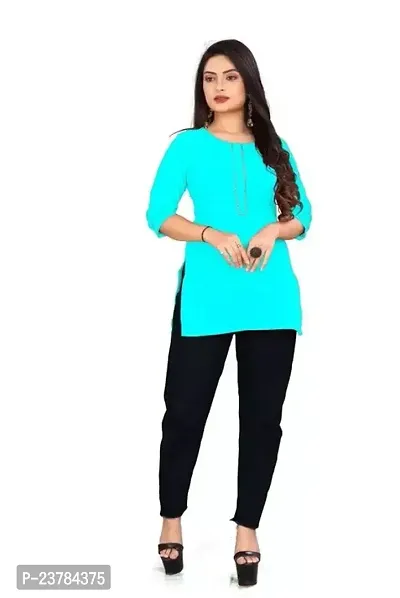 Elegant Blue Rayon  Tunic For Women