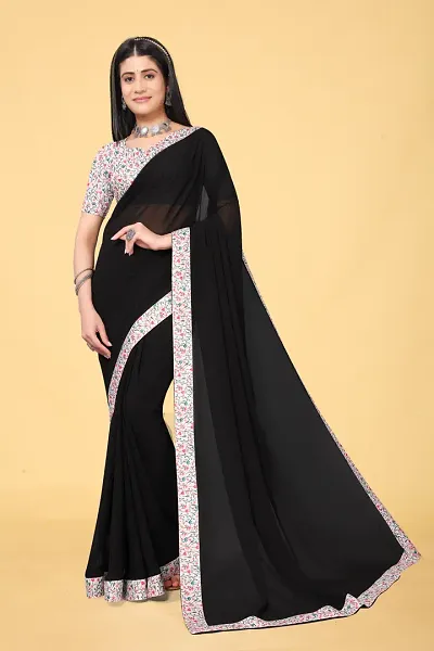 Glamorous Georgette Saree with Blouse piece 