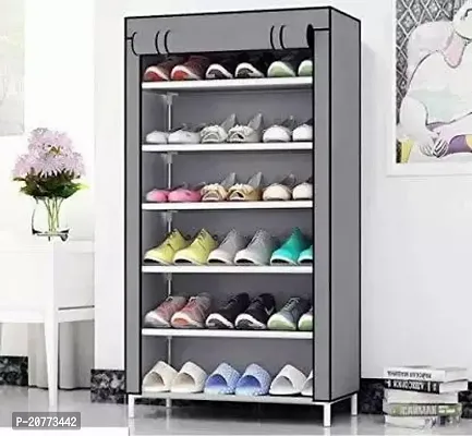 Ez Deal 6 Shelve Grey Plastic Collapsible Shoe Stand (Grey, 6 Shelves, Diy(Do-It-Yourself))-thumb0