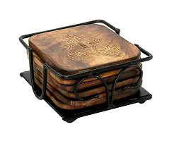 Wooden Wrought Iron Tea Coaster-thumb1