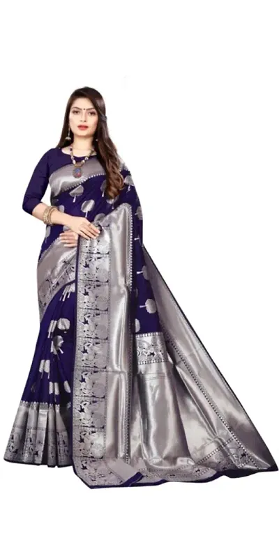 Must Have Polyester Saree with Blouse piece 