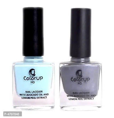 ColorUP HD Nail Polish with Avocado Oil and Lemon Peel Extract 8ml Pack of 2