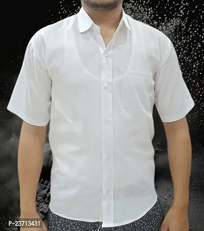 Men Shirt | Shirts For Men | White Shirt | Pure Cotton Shirt | Stylish Shirt For Men | Office Wear Shirt For Men-thumb0