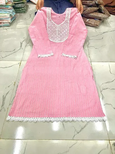 Embroidered Khadi Kurti For Women