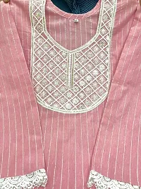 Embroidered Khadi Cotton Kurti For Women-thumb1