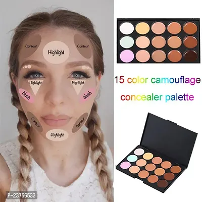 15 Colors Contour Concealer Palette with Makeup Blender Puff Set-thumb4