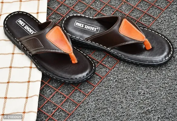 MKS Shoes Men's Brown slipper/flipflops-thumb5