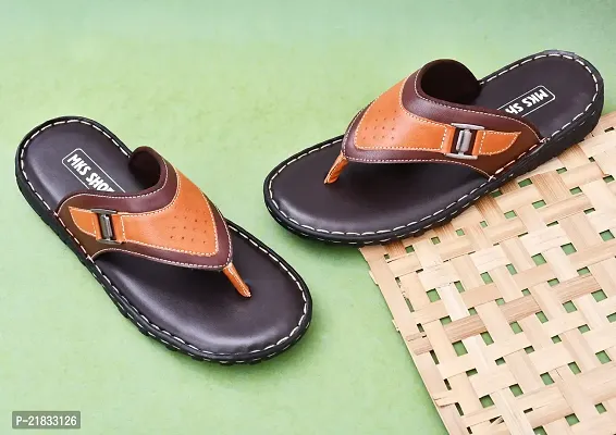 MKS Shoes men's Brown Slipper/flipflops