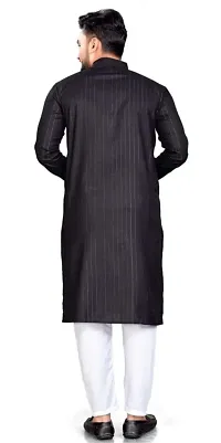 Men's Cotton Blend Multicolor Straight Kurta set-thumb1