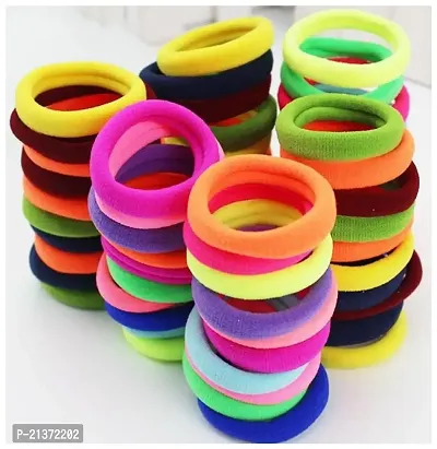 Elastic Hair Rubber Bands Multicolors Cotton Hair Ties For Women and Girls -30Pcs-thumb0