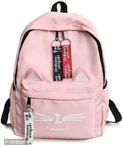 New Stylish Trending Backpack for Girls | Women's Fashion Backpack College Backpack For Girls New Latest Collection ( PINK  MEOW  )