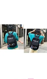 Casual Backpacks for Women, 14 inch, Stylish and Trendy College backpacks for girls, Water Resistant and Lightweight Bags (BLACK  FOLLOW ME )-thumb1