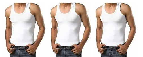 Modern Styling Plain White Cotton Basic Vest