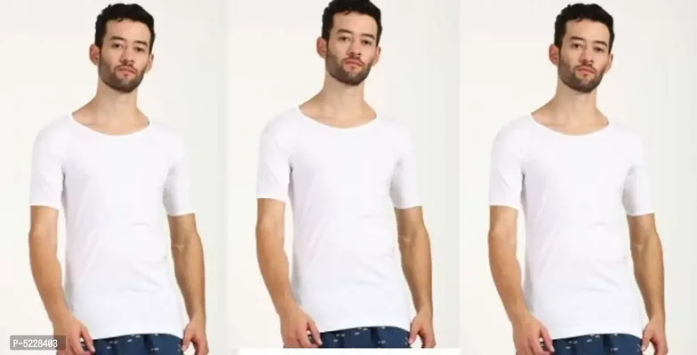 PACK OF 3 - Men's 100% Dailywear half sleeve vests-thumb0
