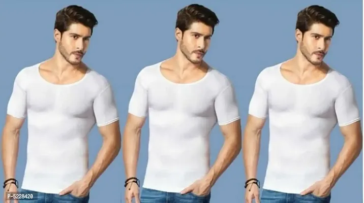 PACK OF 3 - Men's 100% Trendy half sleeve vests-thumb0