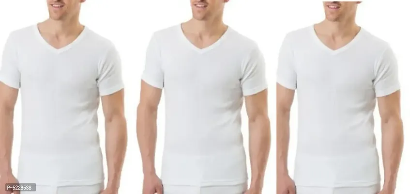 PACK OF 3 - Men's 100% Undershirt half sleeve vests-thumb0