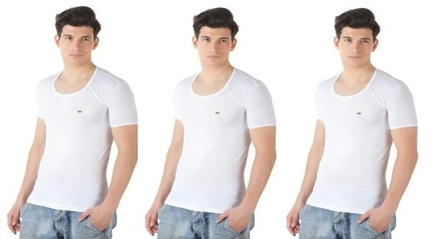 PACK OF 3 - Men's 100% Daylong half sleeve vests RNS at best price with free shipping.