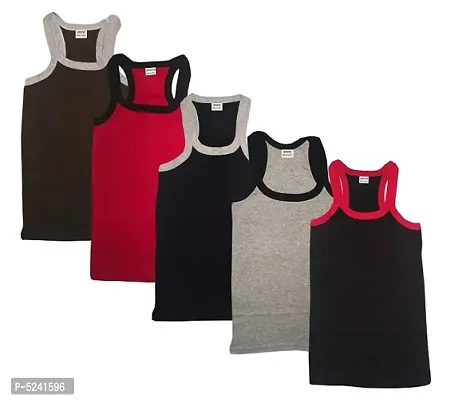 Pack of 5 - Men's Cotton Blend Gym Vest