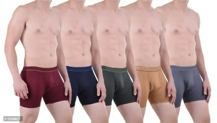 Pack of 5 - Men's comfy Cotton Long Trunk Underwear-thumb0