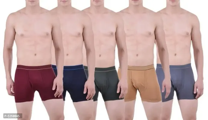 Pack of 5 - Men's classic Cotton Long Trunk Underwear-thumb0