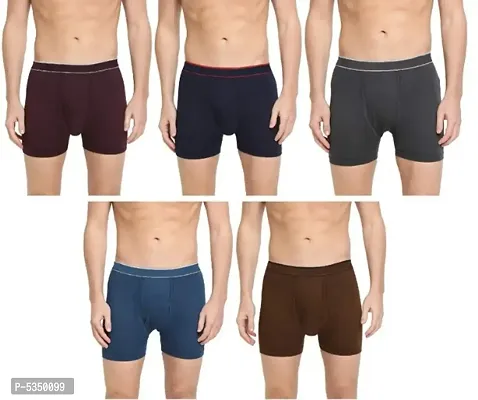 Pack of 5 - Men's Regular Cotton Long Trunk Underwear-thumb0