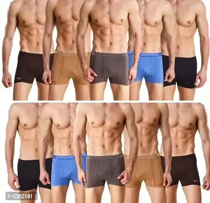 PACK OF 10 - Men's Soft Elastic Cotton Mini Trunk Underwear-thumb0