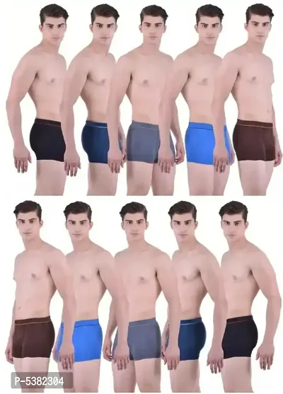 PACK OF 10 - Men's Branded Cotton Mini Trunk Underwear-thumb0