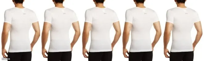 PACK OF 5 - Men's 100% Regularwear Cotton White RNS Undershirt Half Sleeves Vest