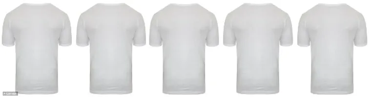PACK OF 5 - Men's 100% Comfy Cotton White RNS Undershirt Half Sleeves Vest