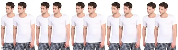 PACK OF 10 - Men's 100% Classic Cotton White RNS Undershirt Half Sleeves Vest