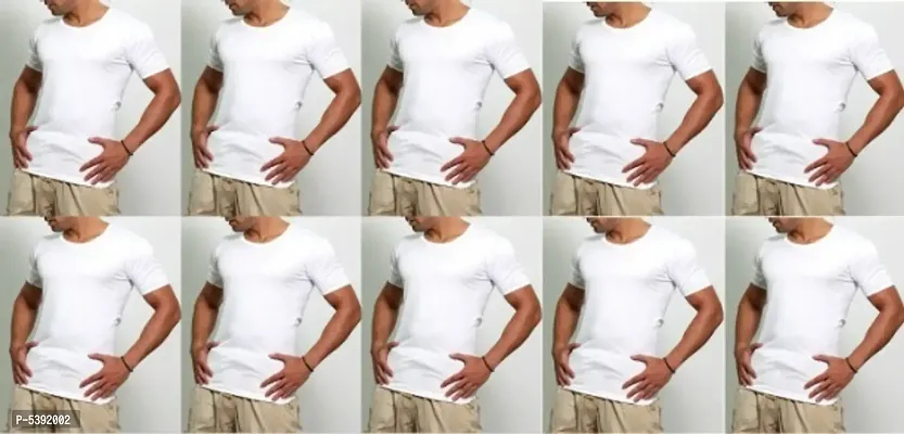 PACK OF 10 - Men's 100% Super Comfert White RNS Undershirt Half Sleeves Vest