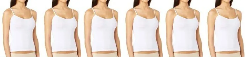 Cotton White Solid Camisoles/Slips Combo For Women