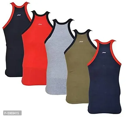 Pack of 5 - Men's Plain Stylish Gym Vests.-thumb0