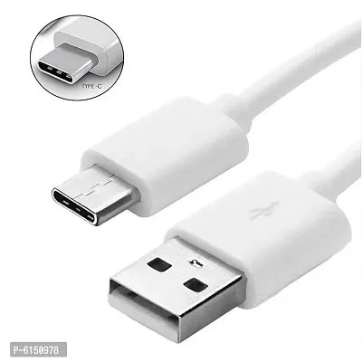 PACK OF 1 - Type C Single Pin Type C Data / Charging Cable (1 m, White)-thumb0