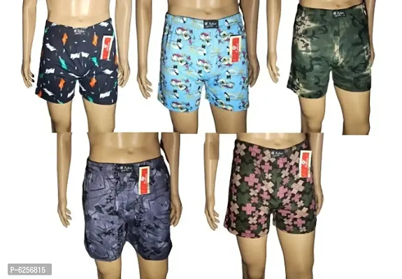 PACK OF 5 - Printed Boxer Half Pant For Men and Boys - Assorted-thumb0