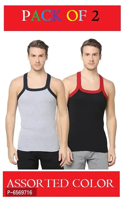PACK OF 2 - Mens Cotton Gym Vests-thumb0