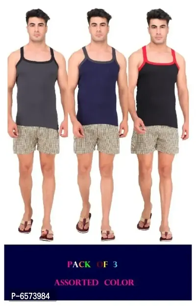 PACK OF 3 - Mens Soft Cotton Gym Vests