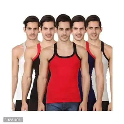 PACK OF 5 - Mens Sassy Cotton Gym Vests