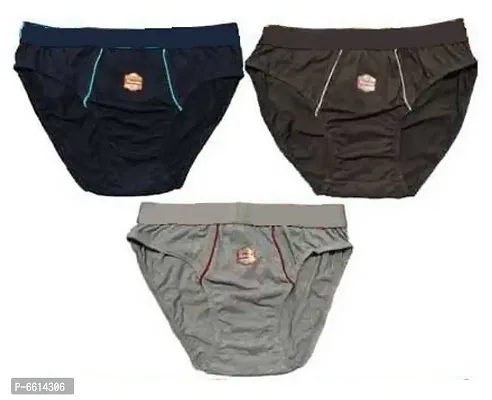 PACK OF 3 - Mens Casual Cotton brief - Assorted Color