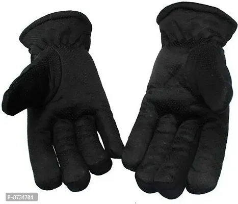 Classic Synthetic Leather Solid Multi Use Gloves for Men-thumb0