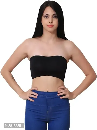 Classic Polyester Solid Tube Bra for Women