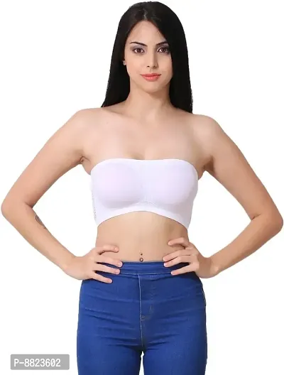 Classic Polyester Solid Tube Bra For Women-thumb0